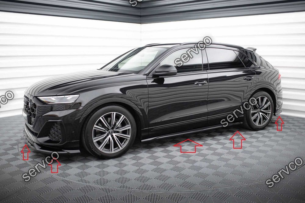 Pachet Set Splitter Exterior Lip Prelungiri Body kit tuning Audi SQ8 Q8 S-Line Mk1 Facelift 2023- v7 - Maxton Design