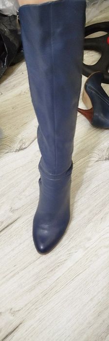 Кожаные сапожки на замке на флисе