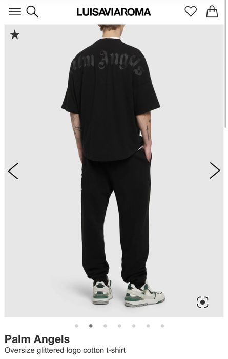 Tricou Palm Angels • Calitate TOP • Oversize Glittered Logo • Cod QR