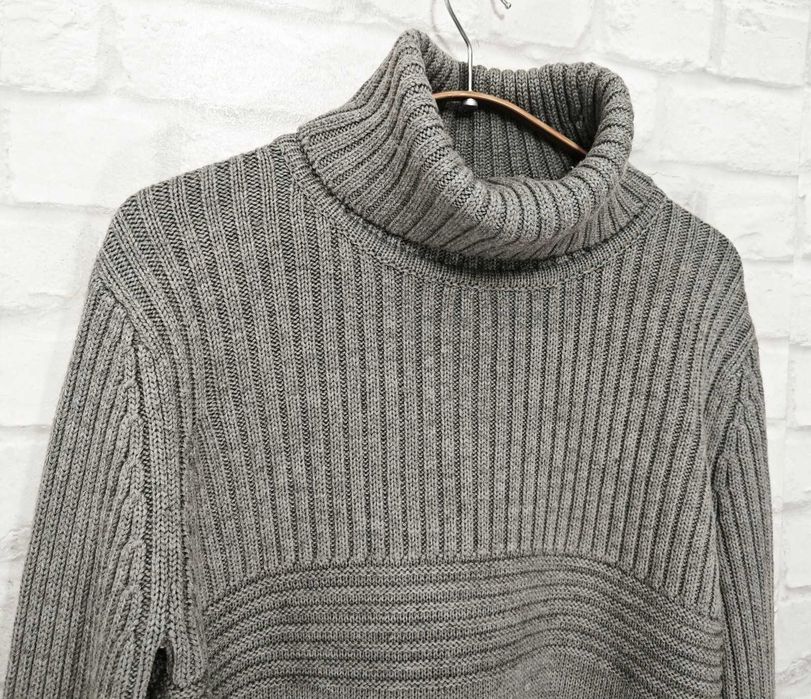 ESCADA 100% Мериносова вълна дамски пуловер с висока яка размер XL