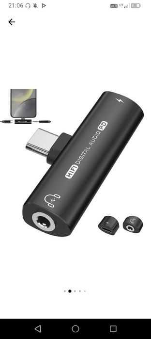 Adaptor audio si incarcator USB-C  60 w PD Universal la Jack 3.5mm