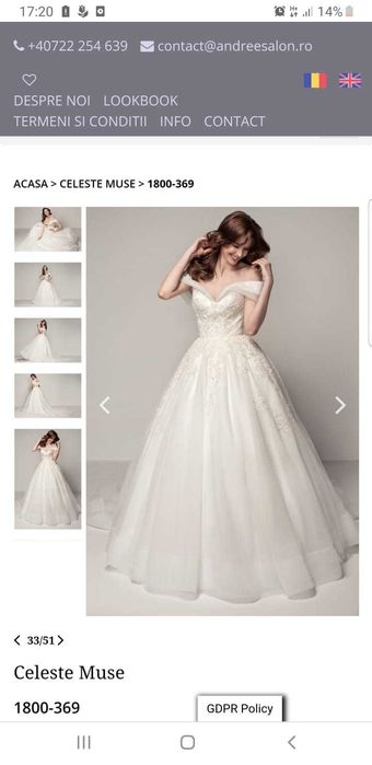 Se vinde rochie de mireasa designer Andree Salon