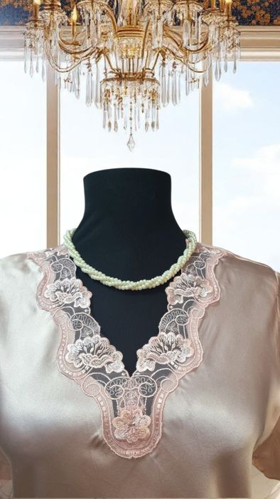 Cămașă de noapte Silksilky 100% mătase naturală roz pudră