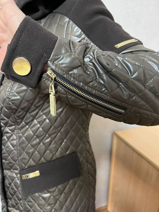 Пальто-плащ комбинированный