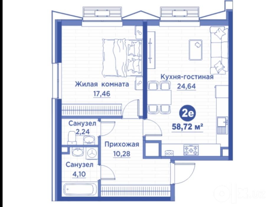 Regnum Plaza 58м2 вид во двор