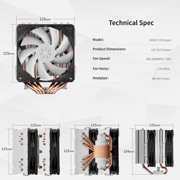 upHere ARGB високоефективен въздушен охладител на процесора