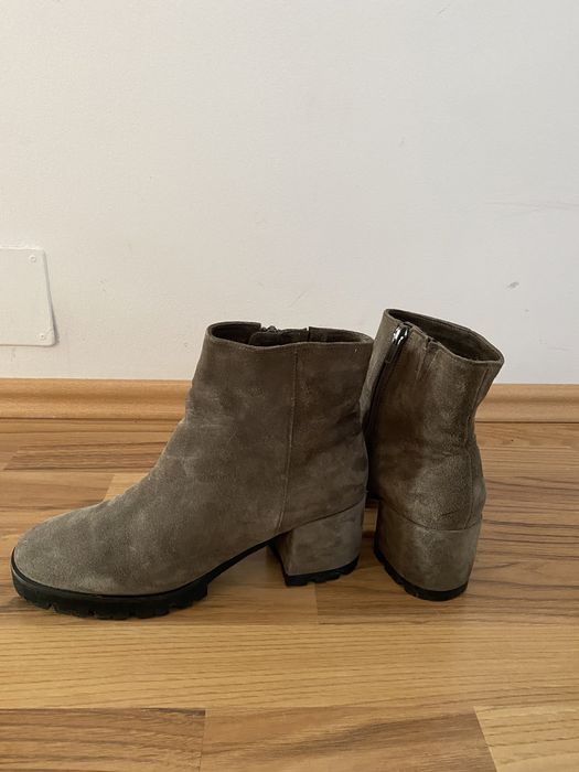 Ghete gri piele naturala, 38, Extralight