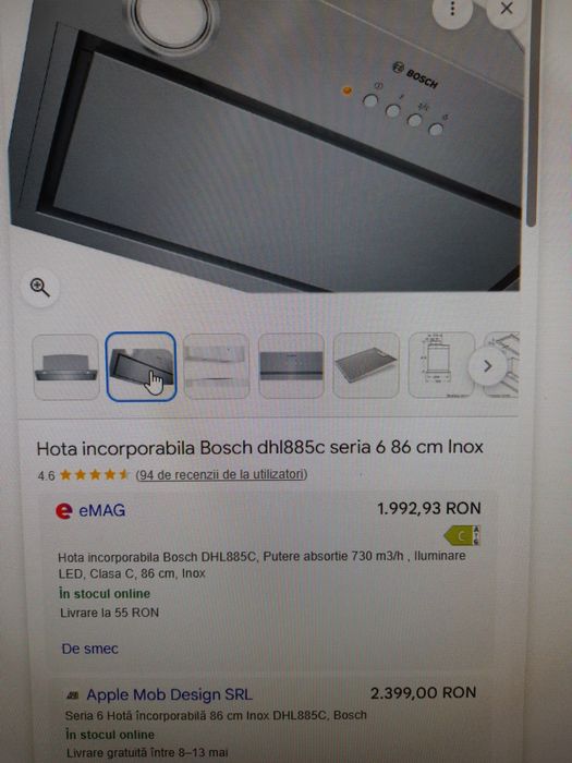 Hota incorporabila Bosch DHL885C