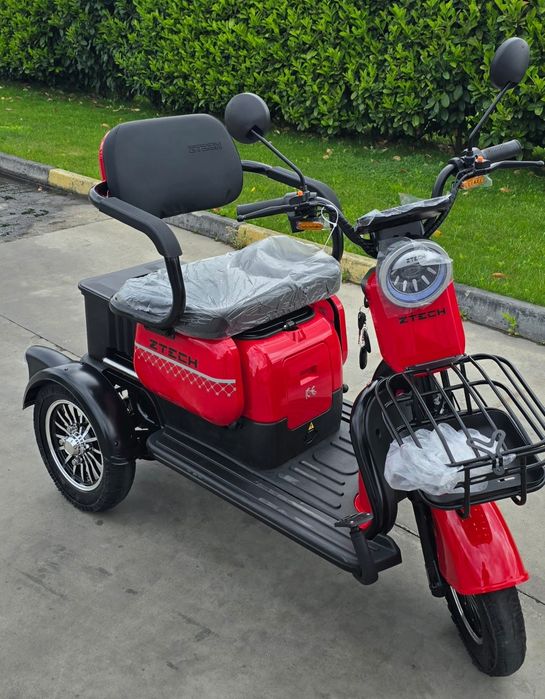 Tricicleta Electrica ZTECH ZT-16, model Nou 2026, Motor 1.200W, Acumulator 60V, 23Ah, Autonomie aprox. 50 km, Culoare Rosie, CIV Inclus
Disponibile in