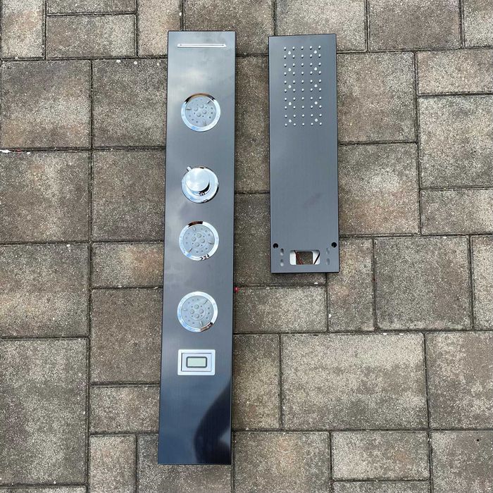 Panou de duș ROVOGO negru fără baterie, cu 2 tipuri de jeturi