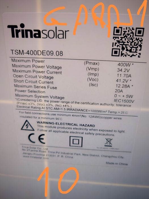 Panouri fotovoltaice trina  8, 5kw