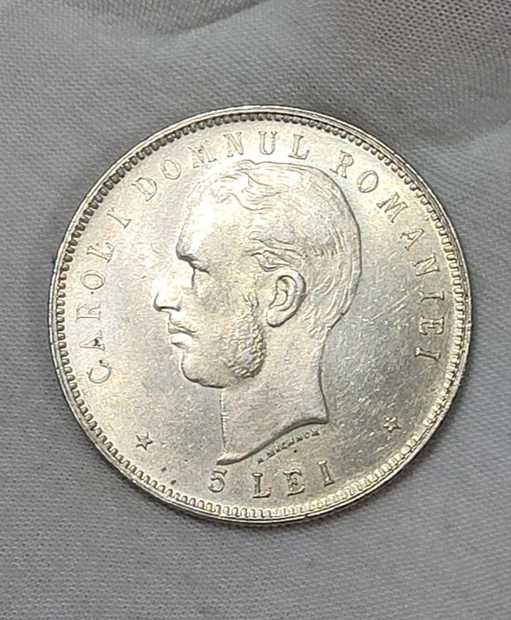 Monede 5 lei 1906 Carol l Unc bani vechi