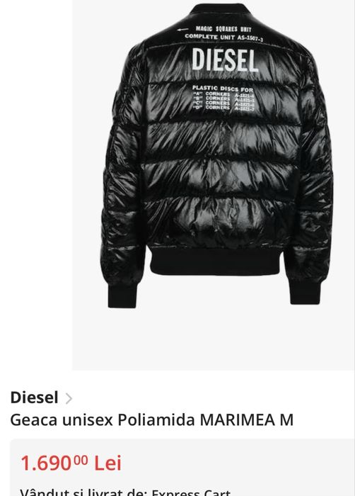 Geacă Diesel puffer albă originală -nouă
