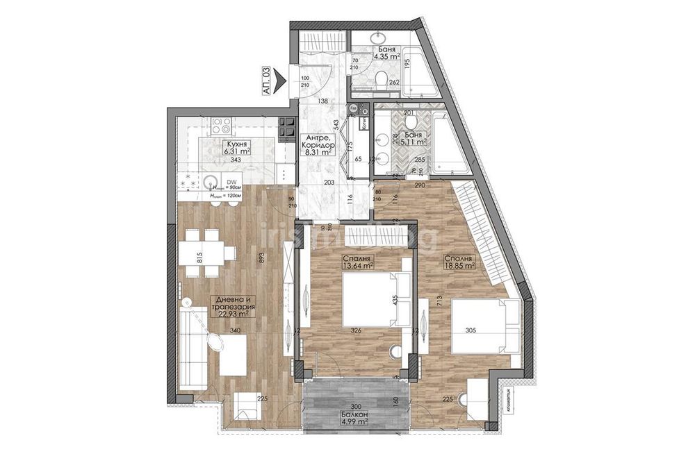 Продава се Тристаен апартамент в София, Манастирски ливади - 110 кв.м за 1470 €/кв.м - Снимка #3