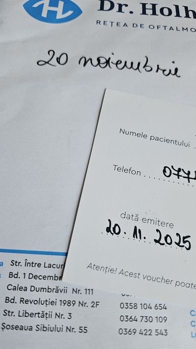 Voucher 1000 lei operație SMILE PRO ochi la Holhos pana in noiembrie 2026