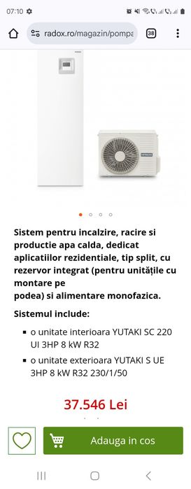 Pompa de caldura -8 kw Hitachi