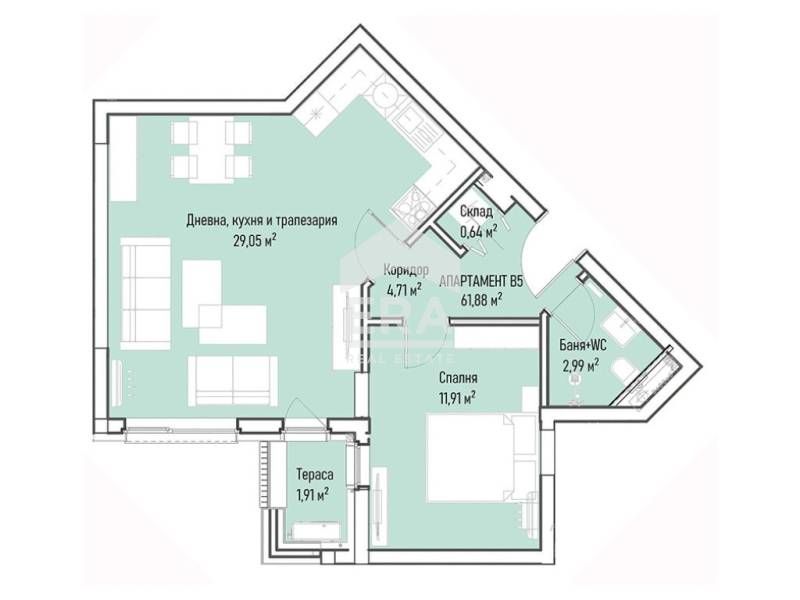 Продава се Двустаен апартамент в София, Младост 4 - 77 кв.м за 1898 €/кв.м - Снимка #5