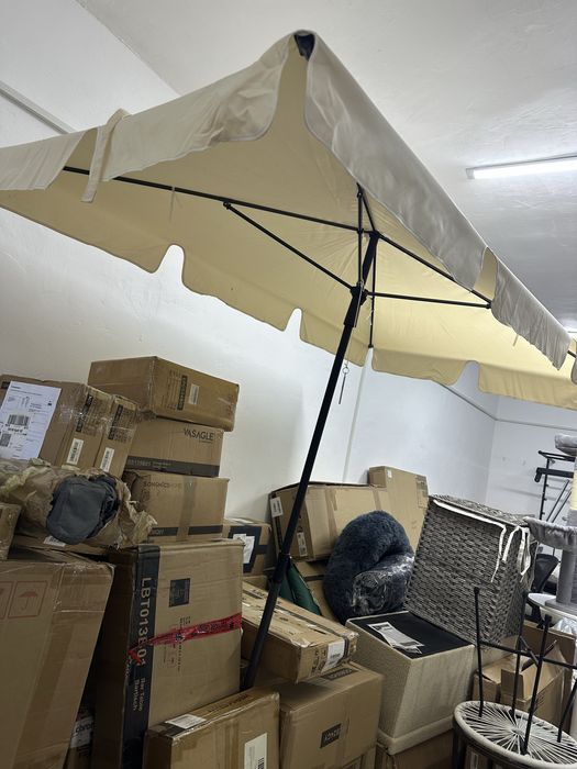 Правоъгълен градински чадър 200х125см, регулируема височина