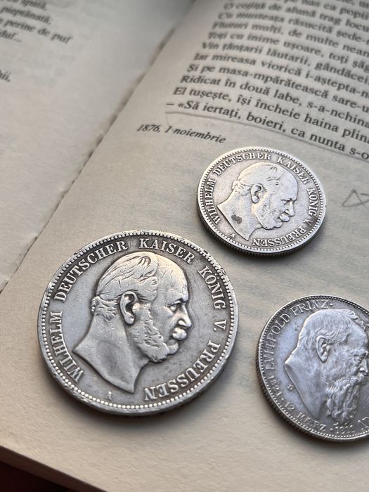 4 monede argint germane de colectie 1874-1911