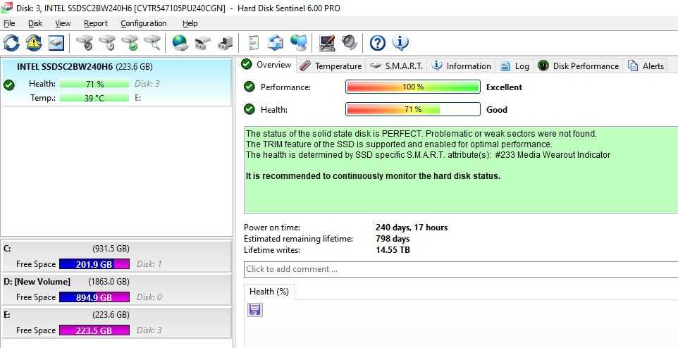 Solid State Drive (SSD) Intel 535 Series 240GB SATA III 2.5" (SSDSC2BW240H6)