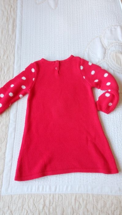 Детки червен блузон с пингвин и малките му