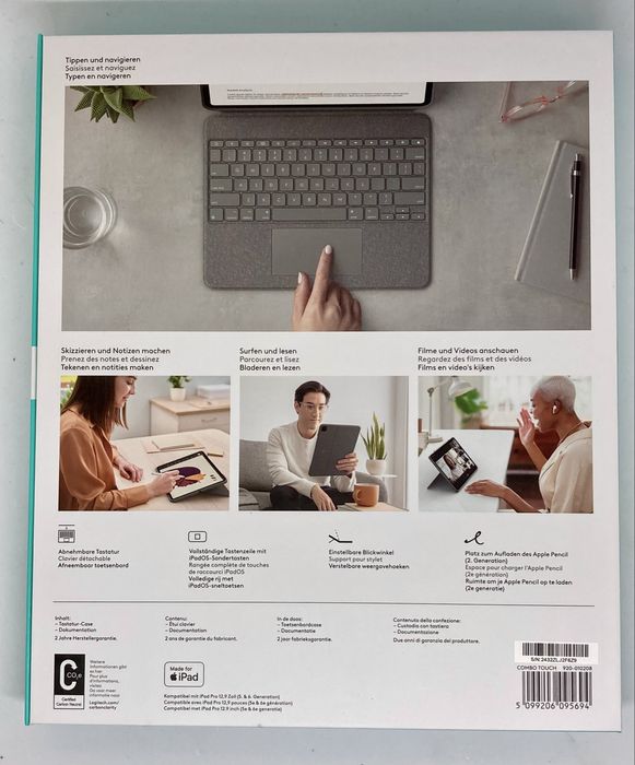 Logitech Combo Touch 12.9 inch pt Ipad Pro gen5,6 Layout German
