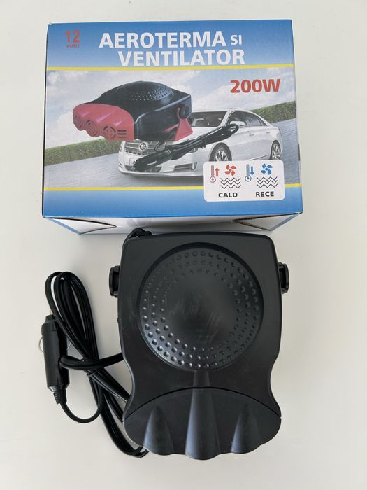 Aeroterma Auto 12V 200W cu Ventilator Cald/Rece Dezaburire Parbriz