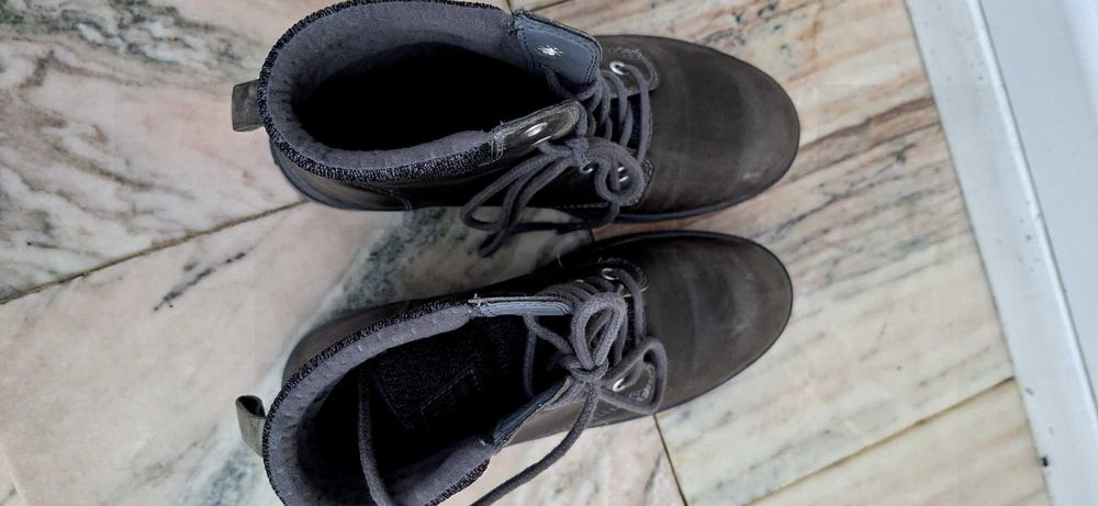 Ghete gri kaki piele Palladium waterproof 39