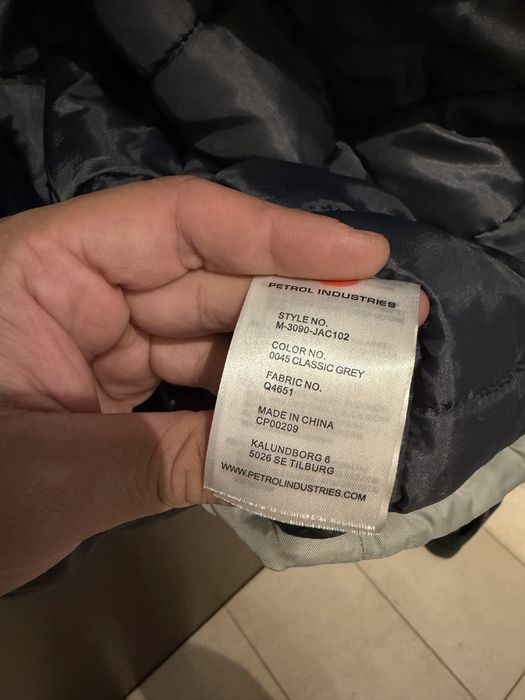 Geaca/parka de iarna Petrol Industries, gluga cu blana, pe gri, 3XL