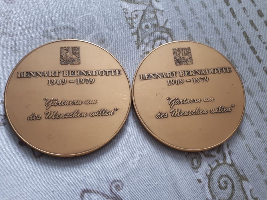 Medalie  Lennart Bernadotte 1909-1979 Gradinar de dragul omului