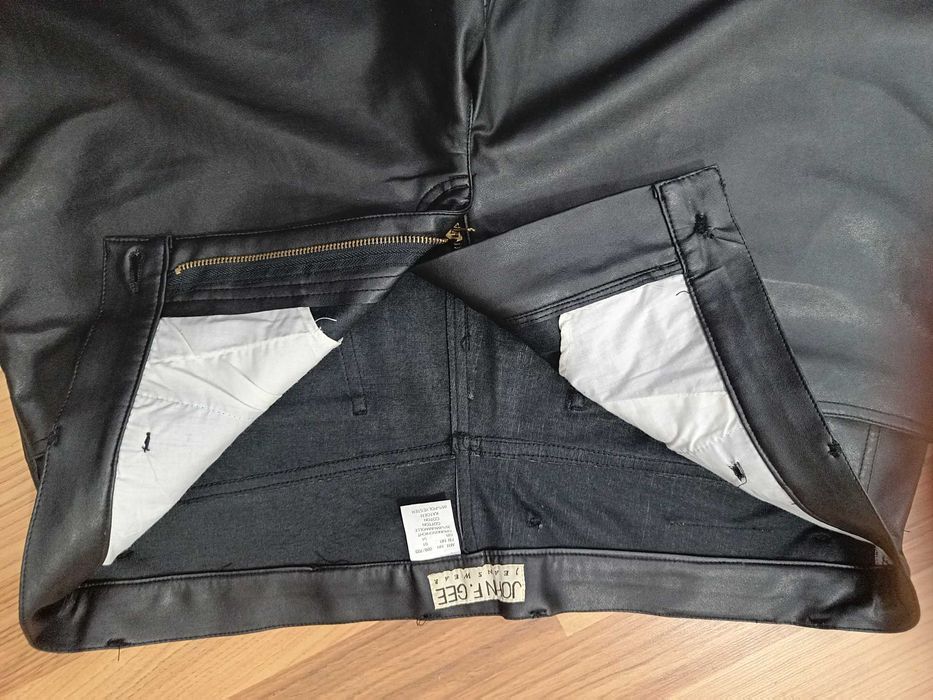 Pantaloni moto piele street  bleumarin închis spre gri măsură 50