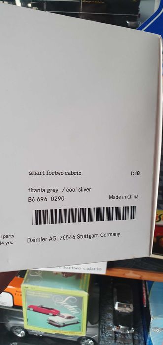1:18 SMART - Forfour ,Fortwo cabrio 2015