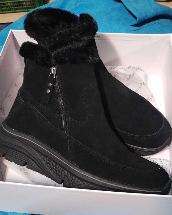 Зимни боти, черни, естествен велур