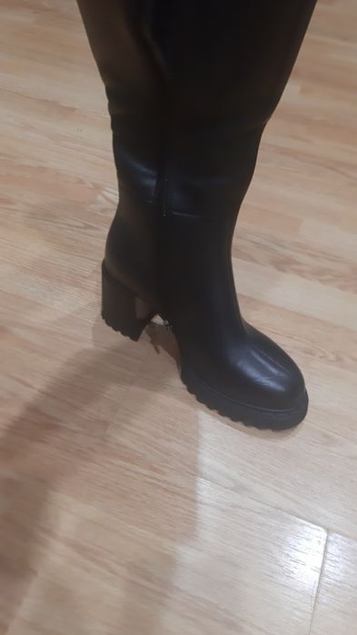 Кожаные зимние сапоги