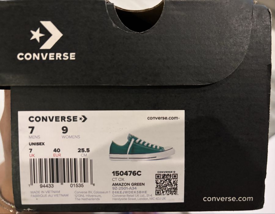 Ниски Converse Chuck Taylor, зелен цвят 40,5 номер