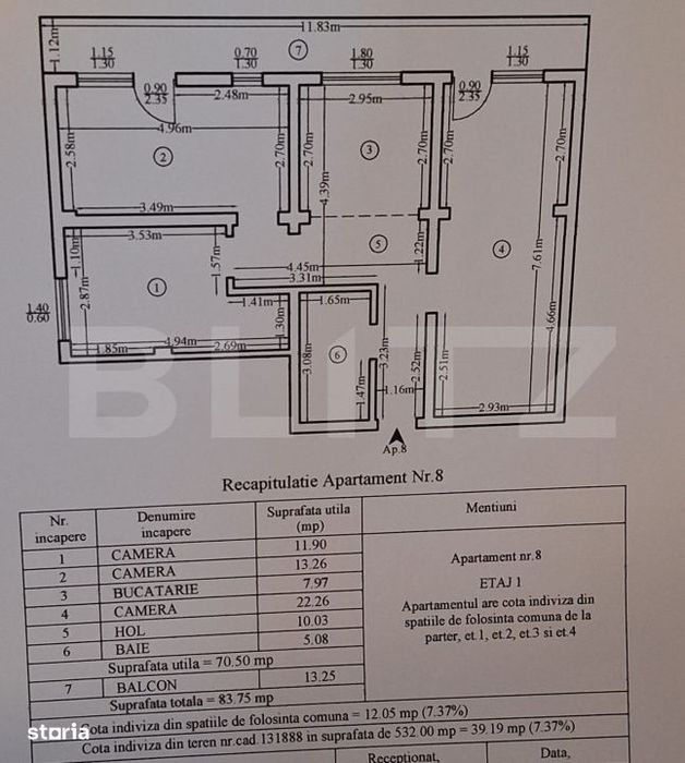 Apartament 3 camere, 83.75 mp, zona Canta – Iasi