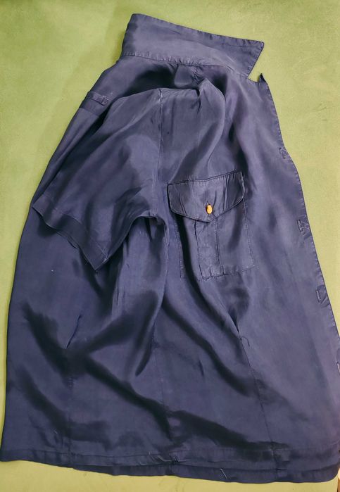 Cămașă bleumarin satinat Navy, model utility - MORE - Mărimea 42