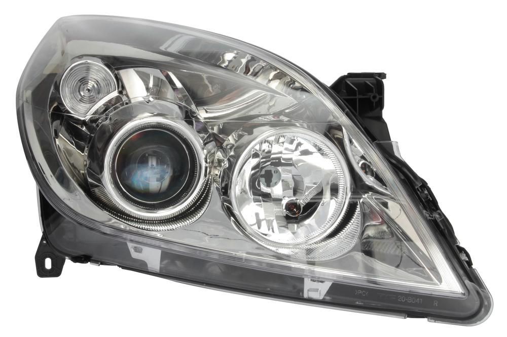 Far Opel Vectra C 09.2005-09.2008 Signum 09.2005-08.2008 TYC fata dreapta, tip bec H1+H7, culoare rama argintiu