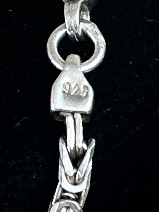 сребърн  925  синджир  с висулка., нефрит