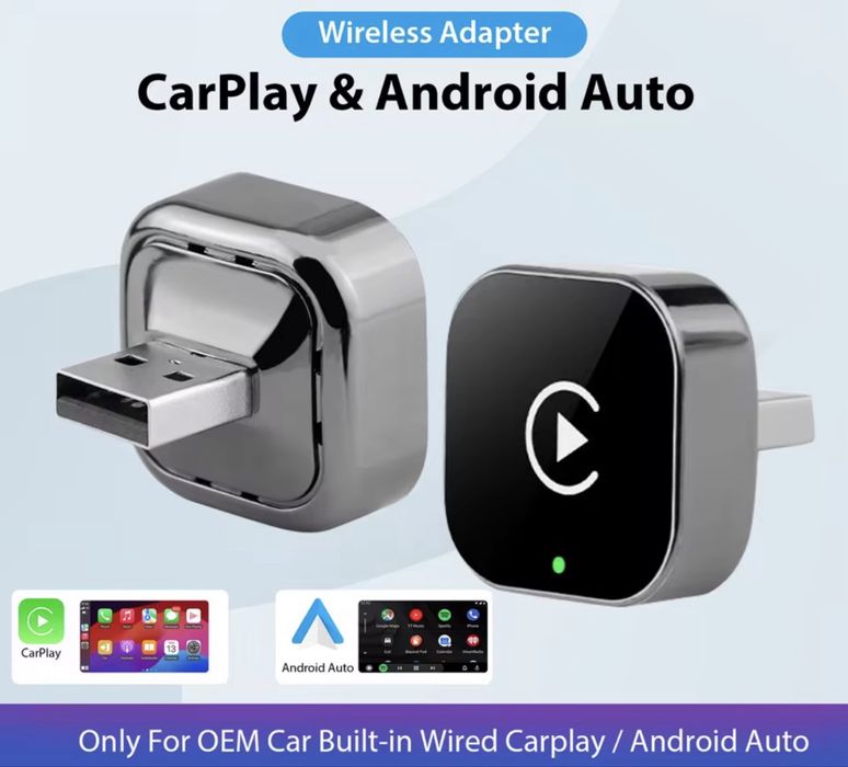 Adaptor auto wireless Carplay Android Auto, conexiune BT si WiF