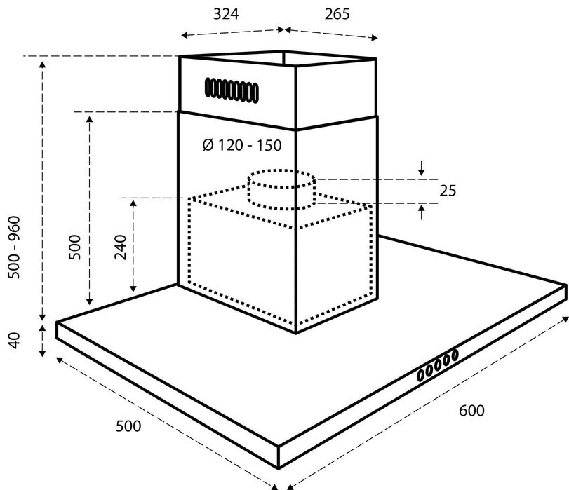 Аспиратор Инвентум AKB6004ZWA - 60см.