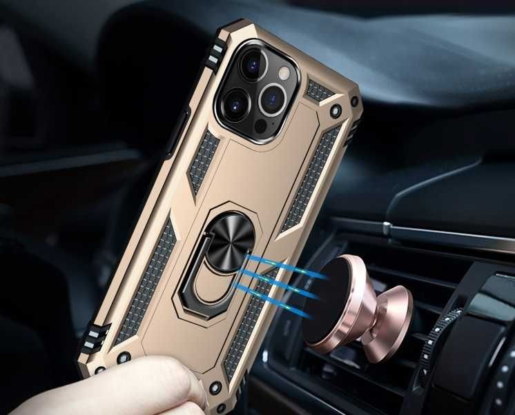 Husa antisoc hybrid ARMOR cu inel pt iPhone 16e / 14 / 14 Pro Max