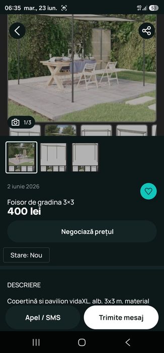 Foisor de gradina 3×3
