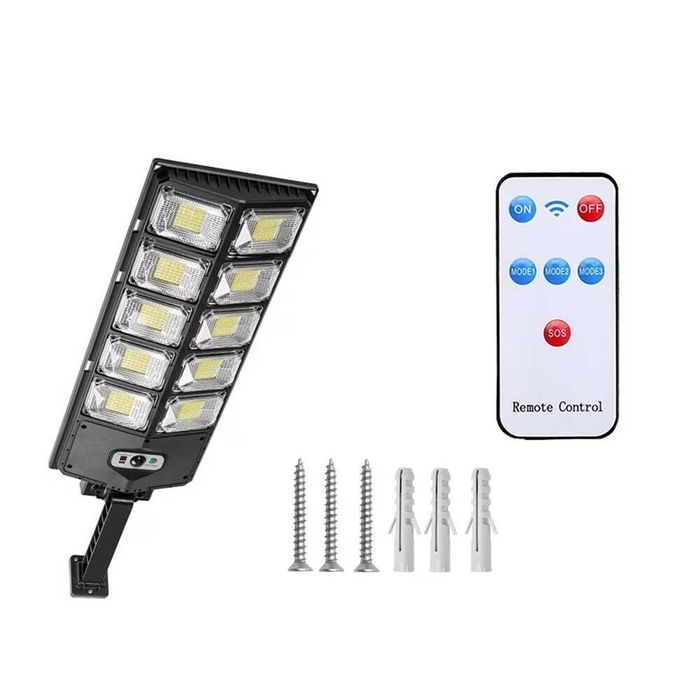 LED соларна улична лампа със сензор за движение и здрач, 1600 W