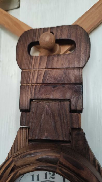 Стенен или настолен/2 в 1/ сгъваем часовник от дърво