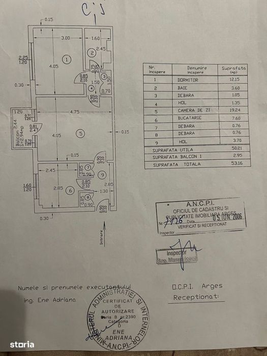 Apartament 2 camere , et 1/4  Banat , 53 mp.