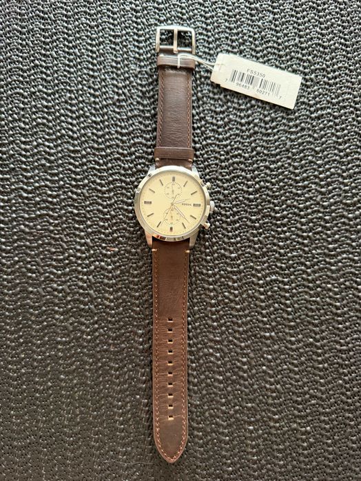 Ceas Fossil FS5350 Original, Cronograf, Curea Piele Maro