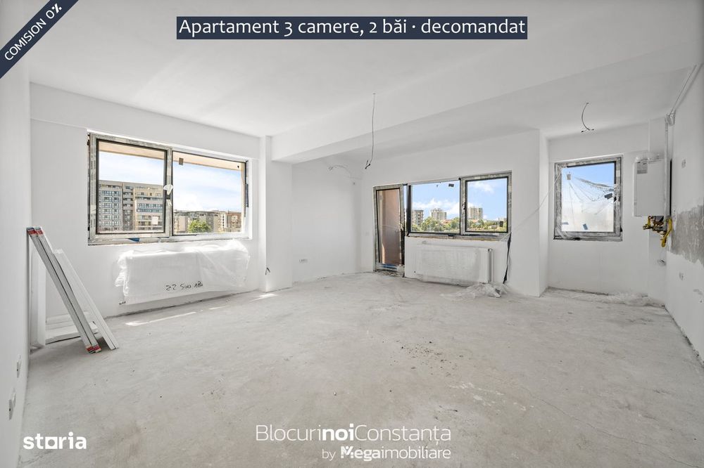 #Ultimul: Apartament luminos, decomandat | 3 camere, 2 băi| TVA inclus