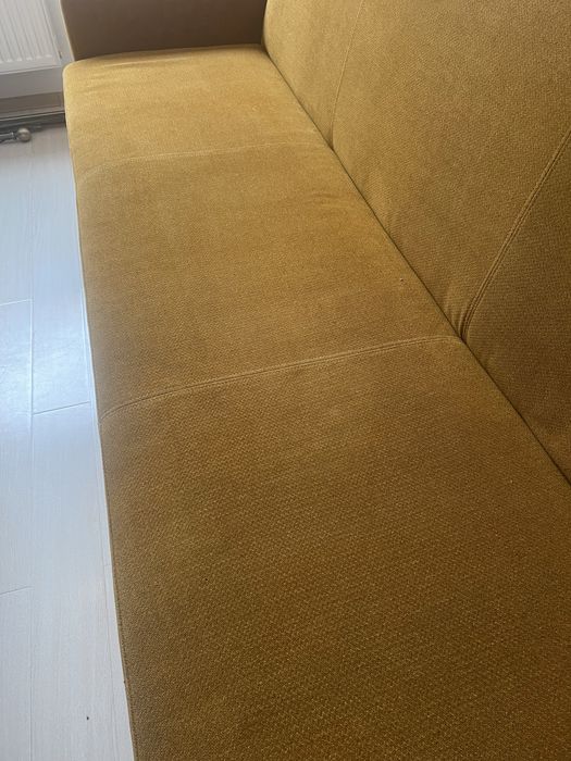 Canapea galben mustar extensibila