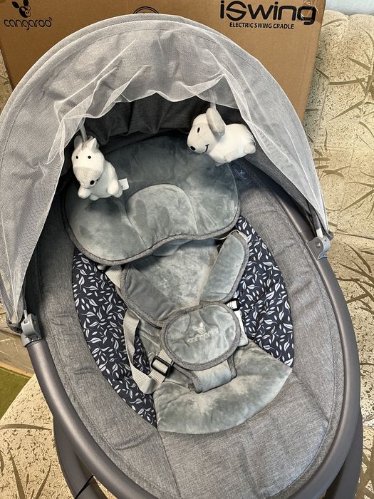 Cangaroo Бебешка електрическа люлка iSwing, графит